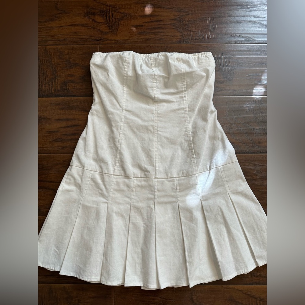 Sky to Moon Strapless Drop Waist White Dress
